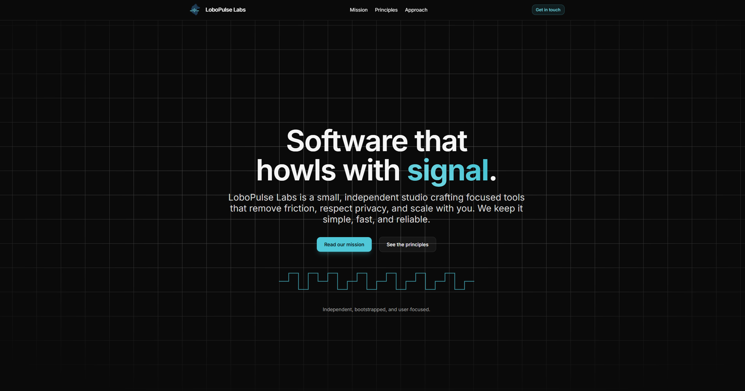 LoboPulseLabs - Landing Page for a Software Company with interactive Hero Section